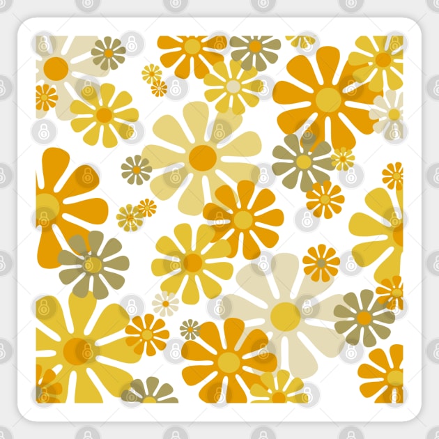 60's 70's Retro Flowers Fall Aesthetic Sticker by MellowCat